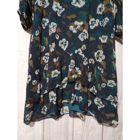 Cabi Dress Ladies Large Blue Sheer Sleeves Tiered - Picture 4 of 8